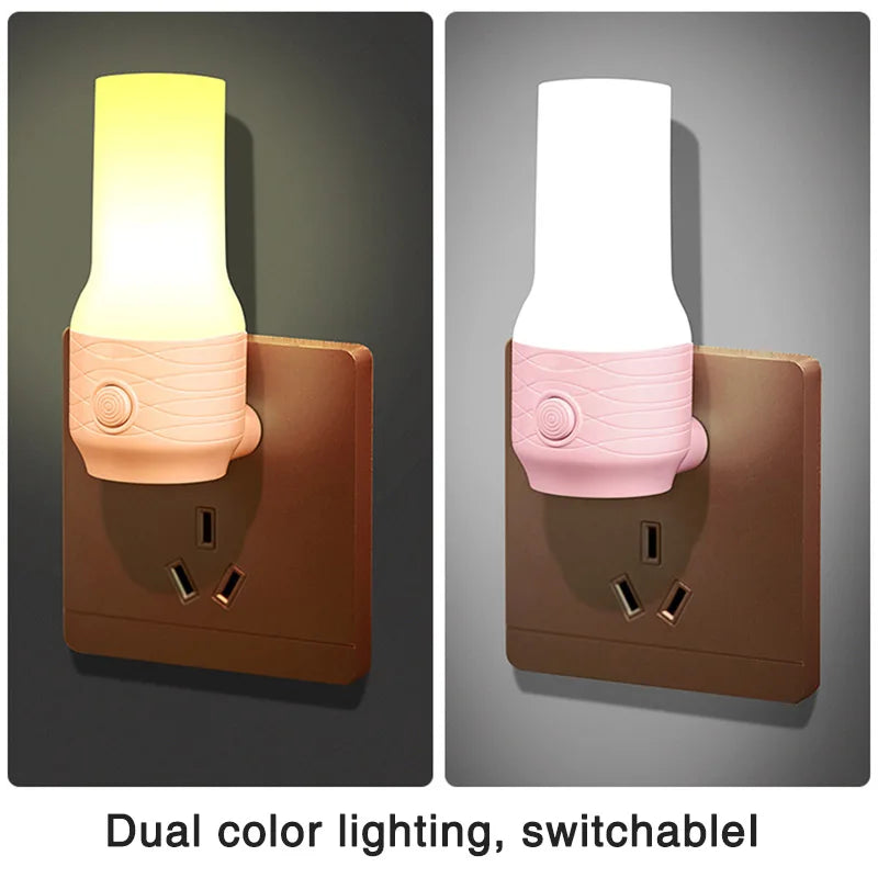 LED Night Light Wall Lamp with Dimming Switch, Perfect for Bedroom Reading, 2 Colors Light