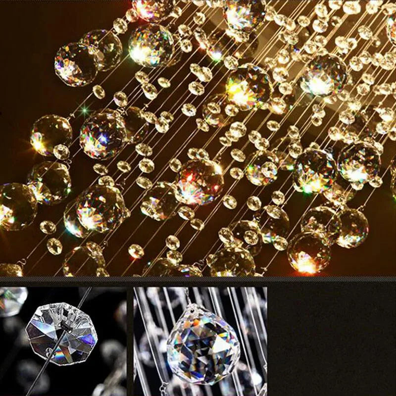 Afralia™ Oval Crystal Chandelier Lighting for Living Room and Bar - Modern Pendant Light