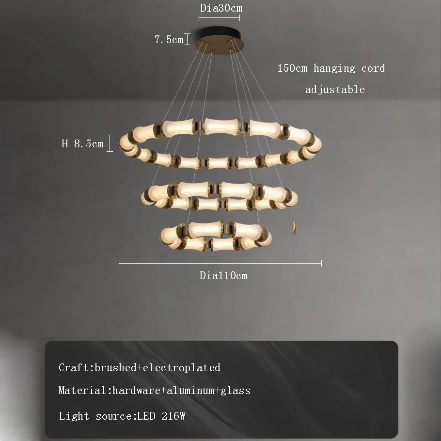 Afralia™ Modern Glass LED Ceiling Chandelier for Luxury Home Decor