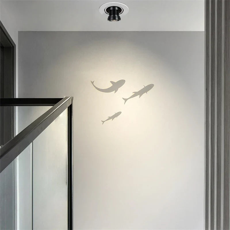 Afralia™ Nordic Fish Projection Ceiling Lights: Modern LED Living Room Aisle Decor