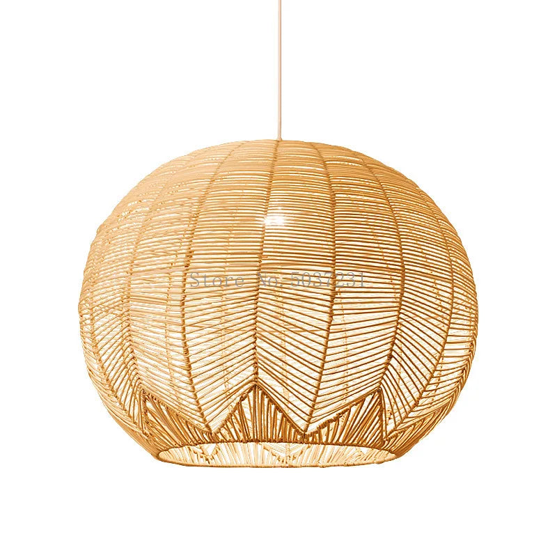 Afralia™ Zen Bamboo Pendant Light for Home Decor in Living Room and Restaurant