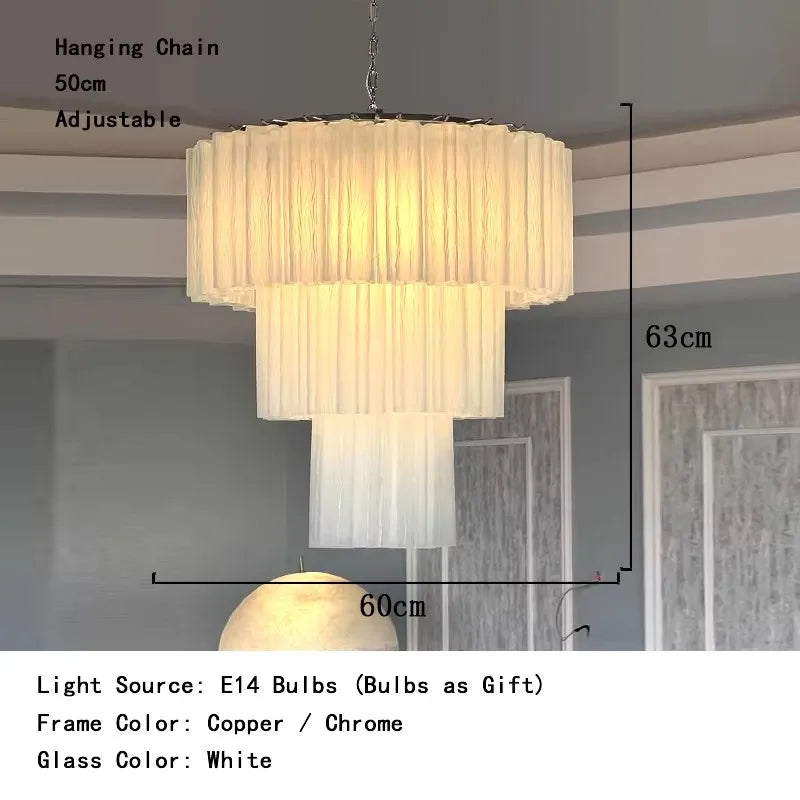 Afralia™ Frosted White Glass Chandelier LED Ceiling Light Fixture Europe Restaurant Decor