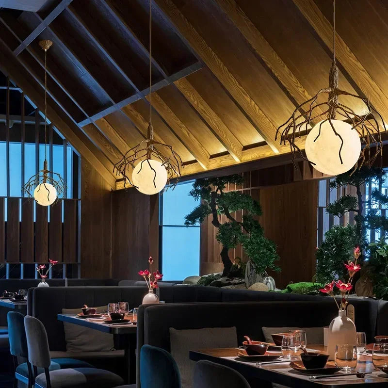 Afralia™ Retro Branch Ceiling Chandelier LED Hanging Light for Home Décor