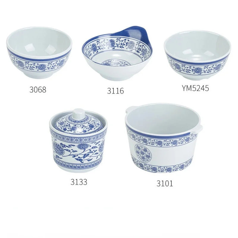 Afralia™ Blue and White Imitation Porcelain Dinner Set