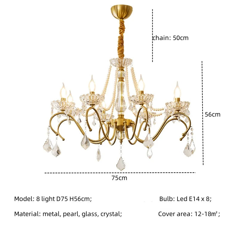 Afralia™ Crystal LED Chandelier Living Room Luxury Lighting E14 Pendant Lamparas