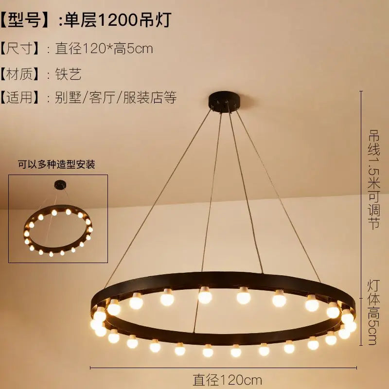 Afralia™ Industrial Duplex Staircase Pendant Light for Living Room, Hotel Lobby, or Commercial Store