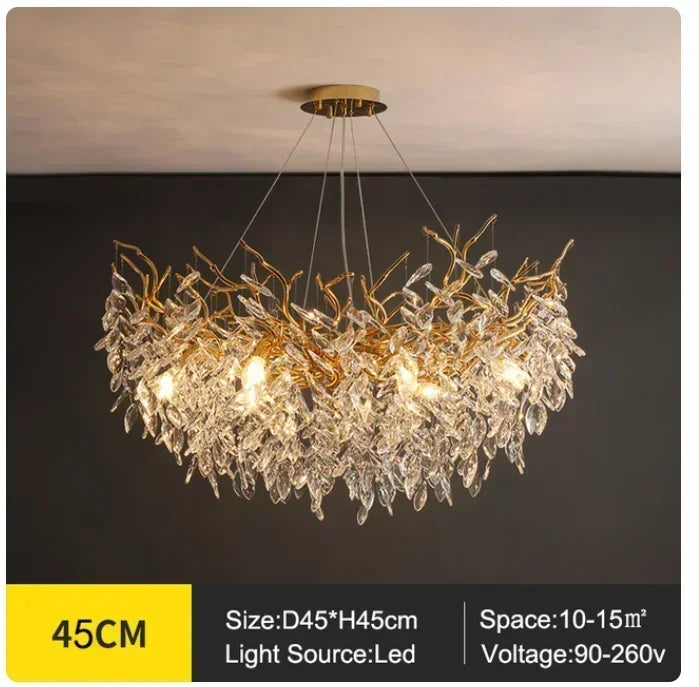 Afralia™ Modern Minimalist Crystal LED Chandelier for Luxury Living Room