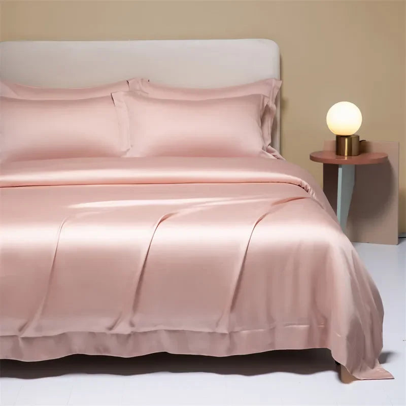 Afralia™ 120S Natural Fabric Bedding Set Summer Cooling Fitted Sheet Skin Friendly Bedclothes