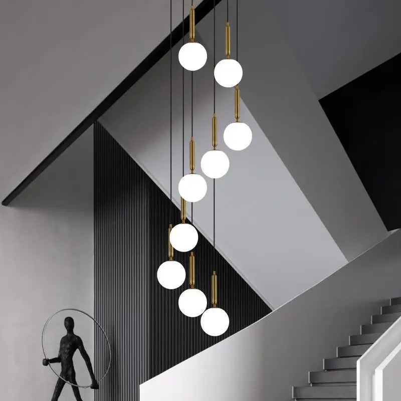 Afralia™ LED Glass Ball Chandelier: Stylish Lighting for Home, Hotel, and Indoor Spaces