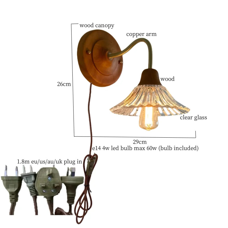 Afralia™ White Glass LED Wall Sconce - French Vintage Copper Applique Murale