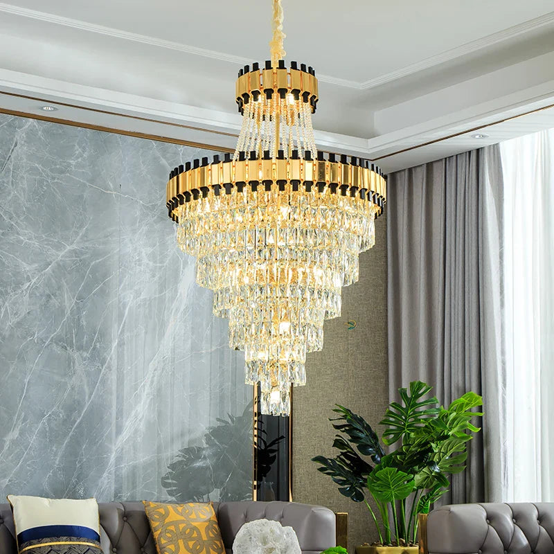 Afralia™ Crystal Chandelier: Modern Luxury for Duplex Villa, Hotel, Club, and Banquet Hall