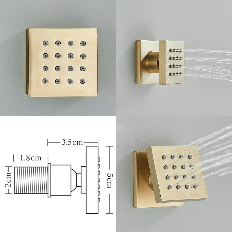 Afralia™ Brass Body Round Shower SPA Jets for Luxurious Bathroom Massage Experience