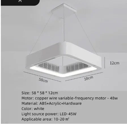 Afralia™ Bladeless Ceiling Fan Light Remote Control LED Circulator for Bedroom Living Room