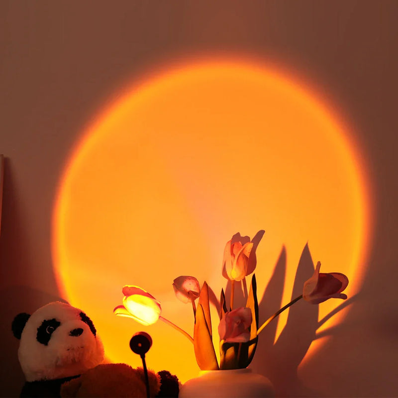 Afralia™ Sunset Rainbow LED Lamp Projector for Home Bedroom Decor