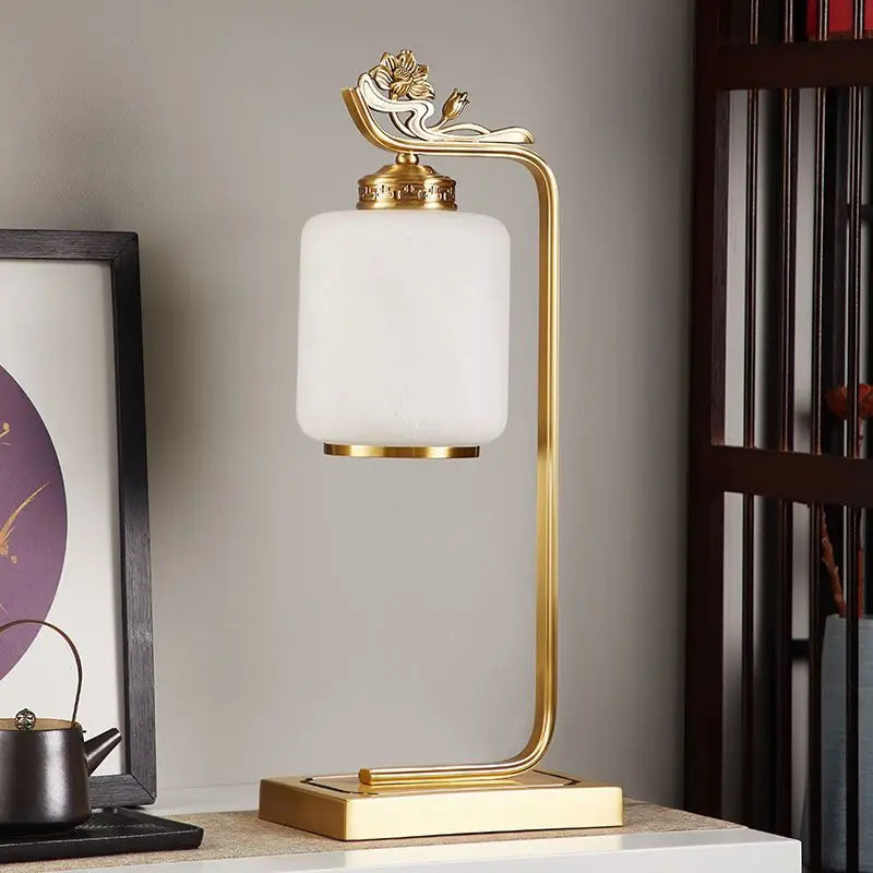 Afralia™ Copper Living Room Zen Lamp High-Grade Dimming, Retro Bedroom Bedside Study Light