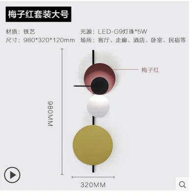 Afralia™ Round Plate LED Wall Sconce by Seascape Lamps for Hotel Decor