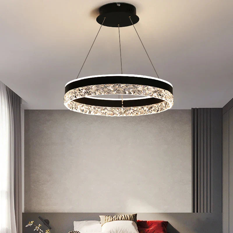 Afralia™ Modern Round Chandelier for Dining Room, Living Room, Bedroom - Nordic Style