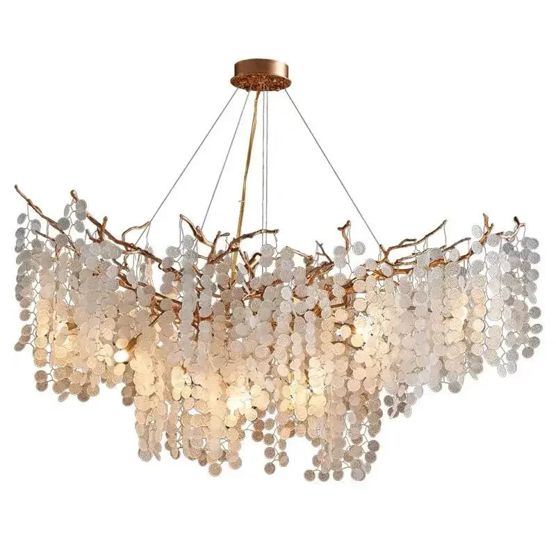 Afralia™ Grapes Crystal Chandelier: Luxury Golden Copper Pendant Light for Living Room Bedroom