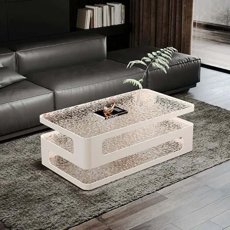 Afralia™ Luxury Glass Coffee Table Nordic Design for Bedroom and Living Room