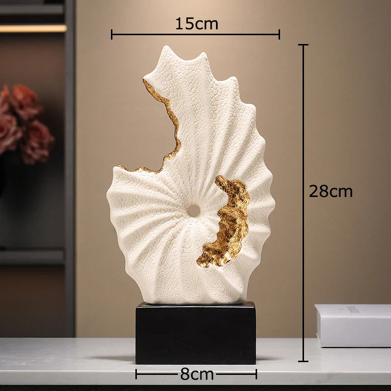 Afralia™ Gilded Ceramic Landscape Feng Shui Desk Ornament: Abstract Room Decor & Aesthetics