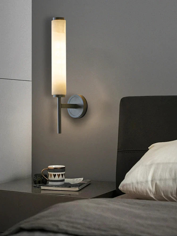 Afralia™ Black Bronze Brass Marble Wall Lights Dimmable Home Decor Living Room Lighting