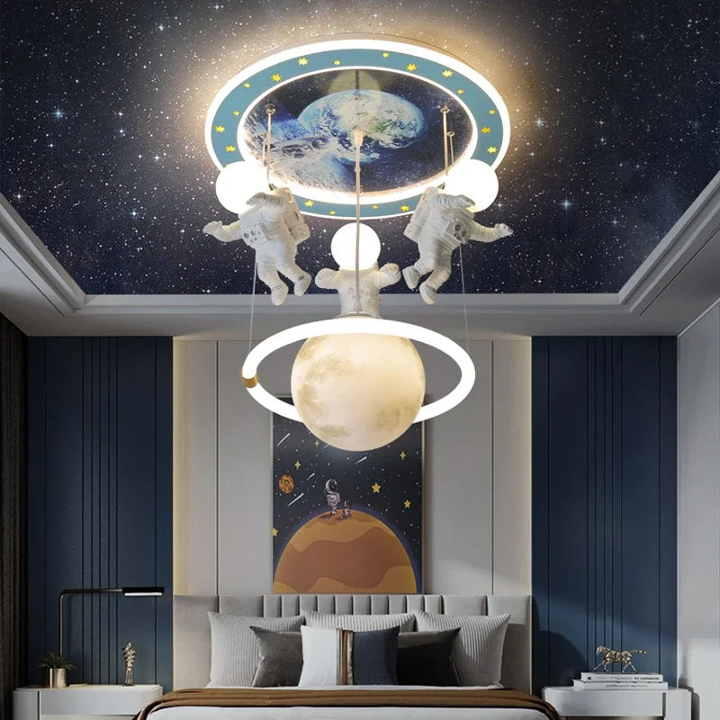 Afralia™ Astronaut LED Ceiling Light for Children's Room Fixtures