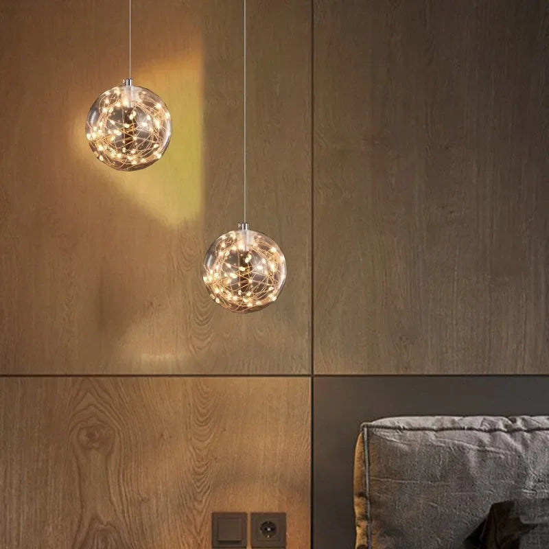 Afralia™ Star Meteor Ball LED Pendant Light: Modern Nordic Hall Chandelier for Home Living