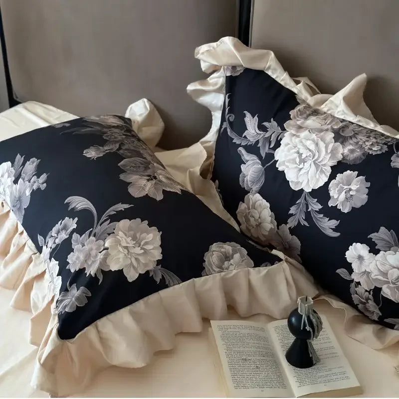 Afralia™ Svetanya 100s Egyptian Cotton King Queen Double Duvet Cover Bedding Set