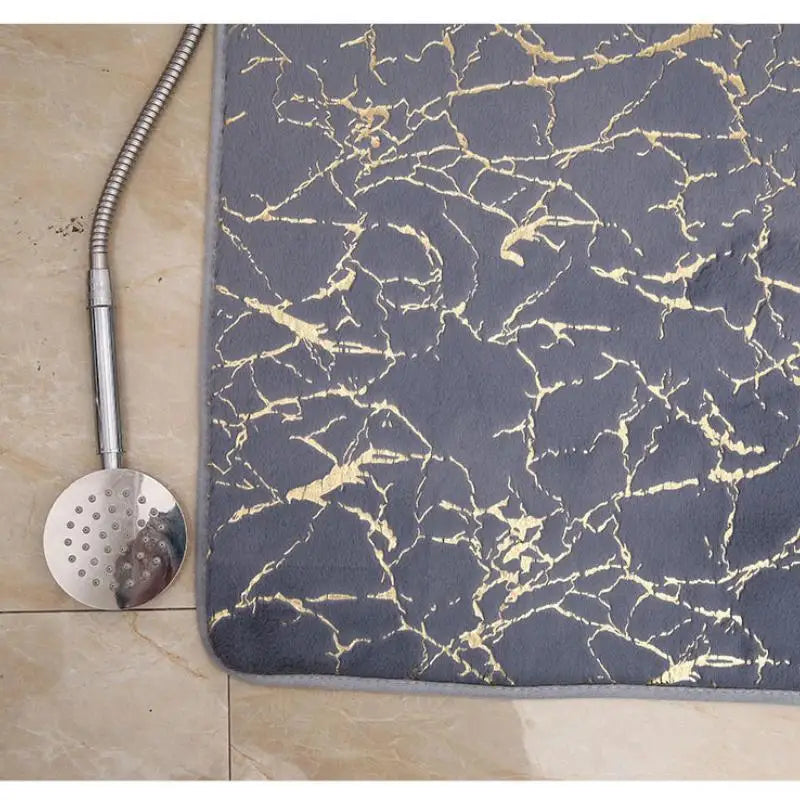 Afralia™ White Marble Bathroom Mat Ultra Soft Non-Slip Quick Dry Machine Washable