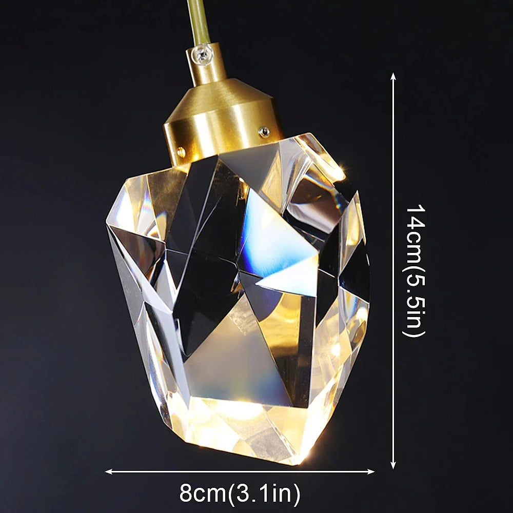 Afralia™ Crystal Chandelier Stair Light Modern Luxury Villa Pendant Fixture Home Decor