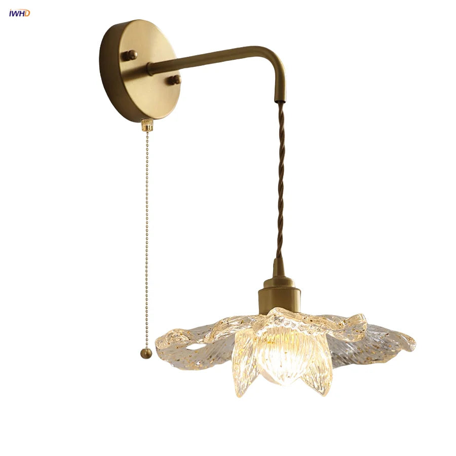 Afralia™ Copper Adjustable LED Wall Light with Pull Chain Switch