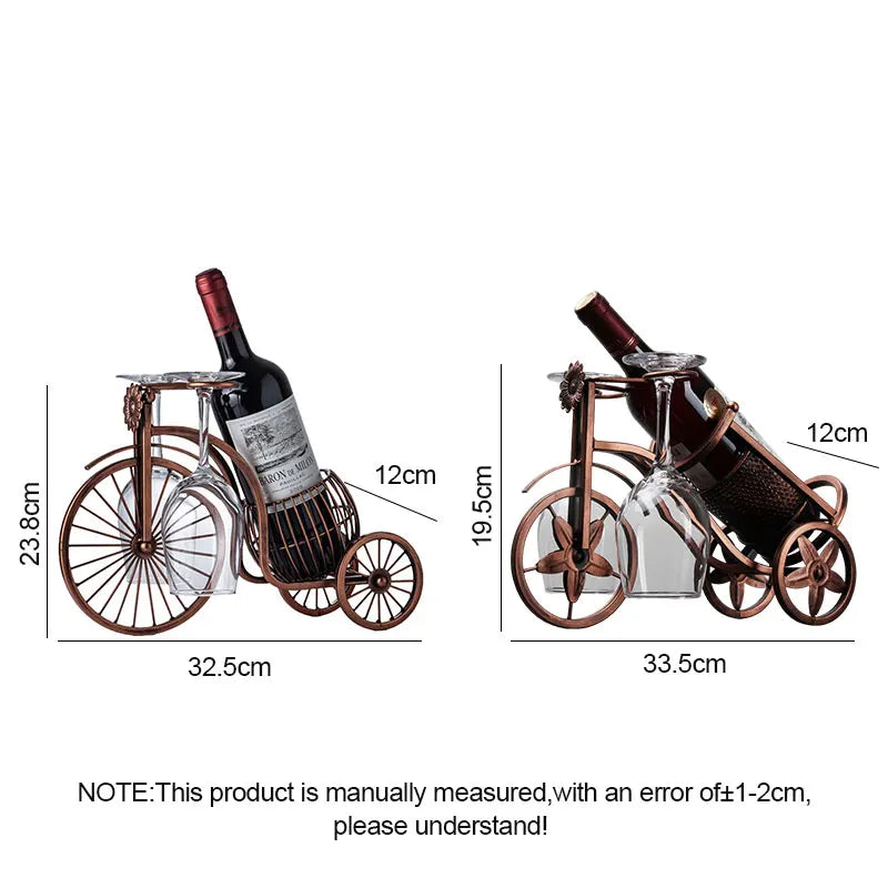 Afralia™ Retro Carriage Wine Rack & Glass Holder: Elegant Table Decor & Bottle Organizer