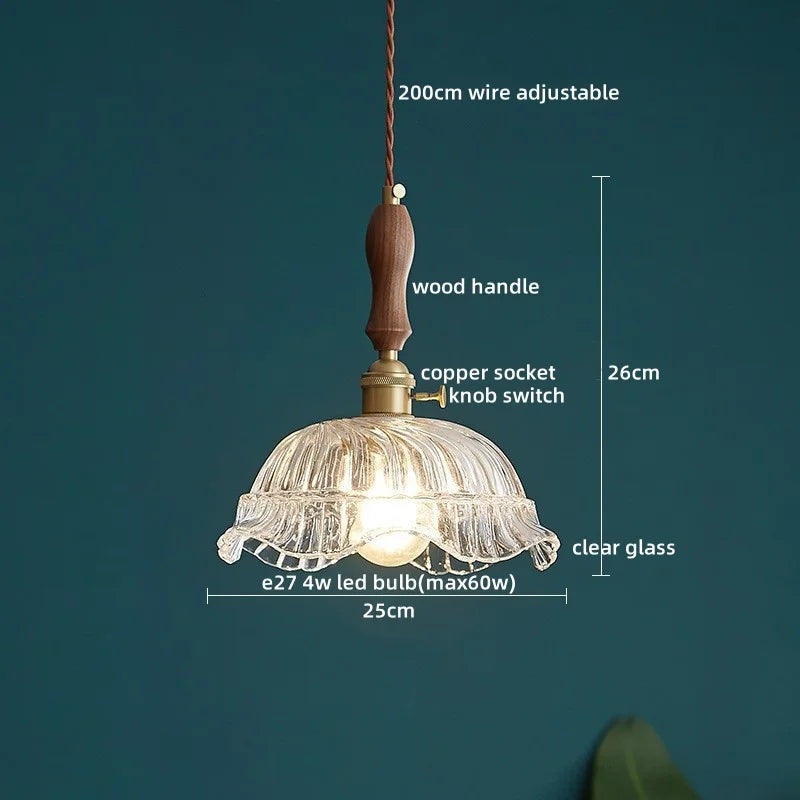 Afralia™ LED Pendant Lamp Elegant Copper Glass Modern Style Hanging Light Fixtures