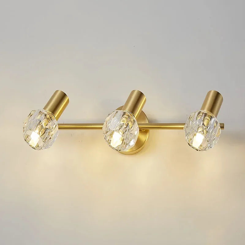 Afralia™ Crystal Gold Wall Lamp: Luxury Modern Led Indoor Lighting for Living Room, Bedroom, Study.