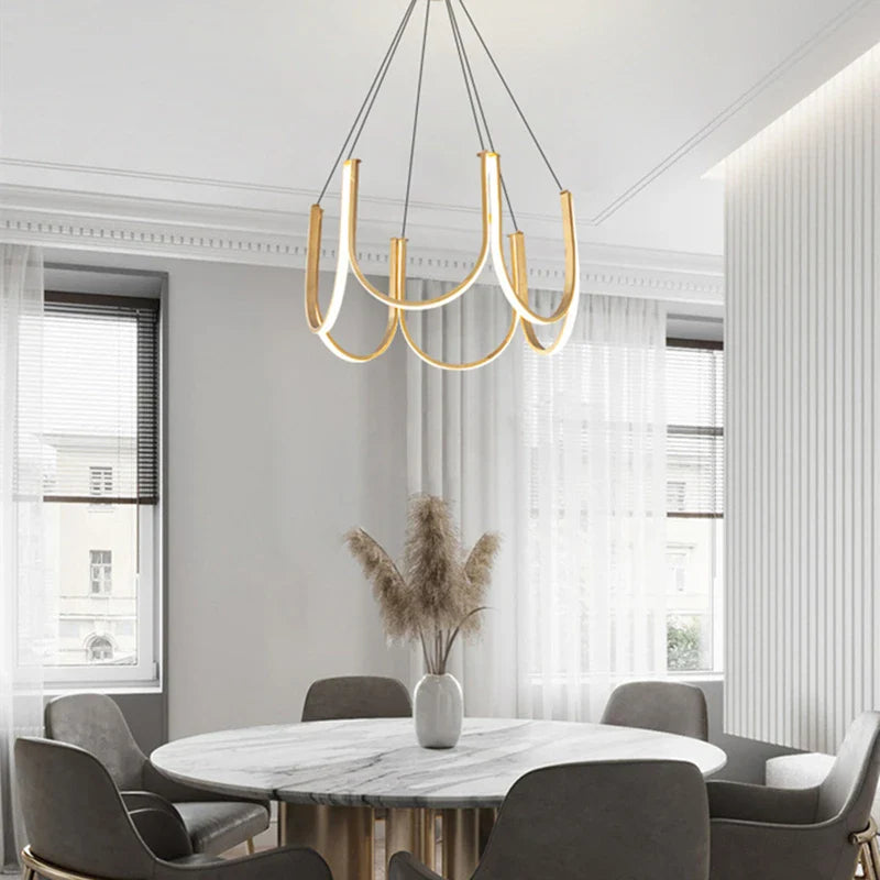 Afralia™ Minimalist LED Ceiling Chandelier for Living Room, Bedroom, and Restaurant