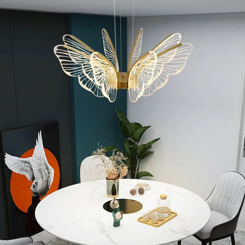 Afralia™ Butterfly LED Chandelier for Bedroom and Dining Room Lighting