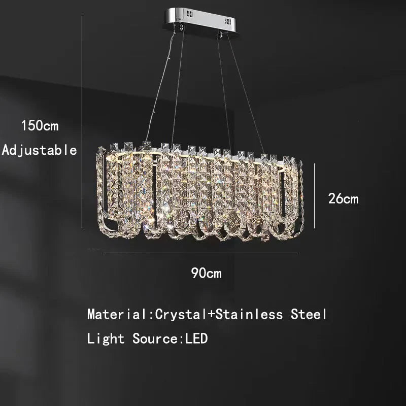 Afralia™ Crystal Pendant Ceiling Lamp LED Luxury Hanging Light