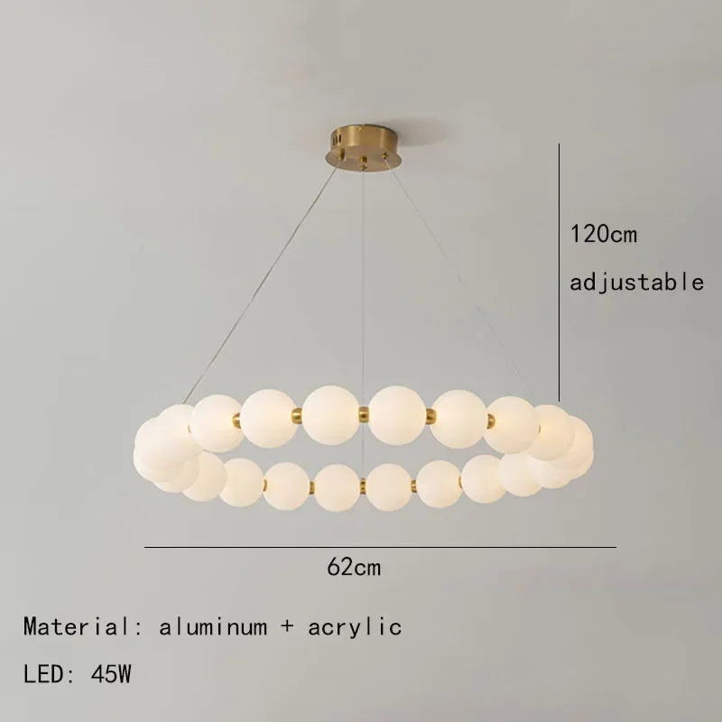 Afralia™ Nordic LED Gold Chandelier for Living Room Bedroom Dining Center Table