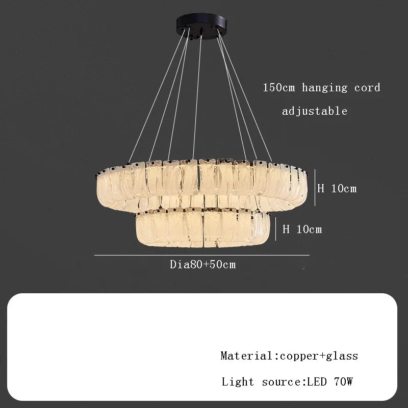 Afralia™ Cloudy Smokey Glass Pendant Lights with LED, Round Metal Ceiling Lamps for Luxe Home Decor