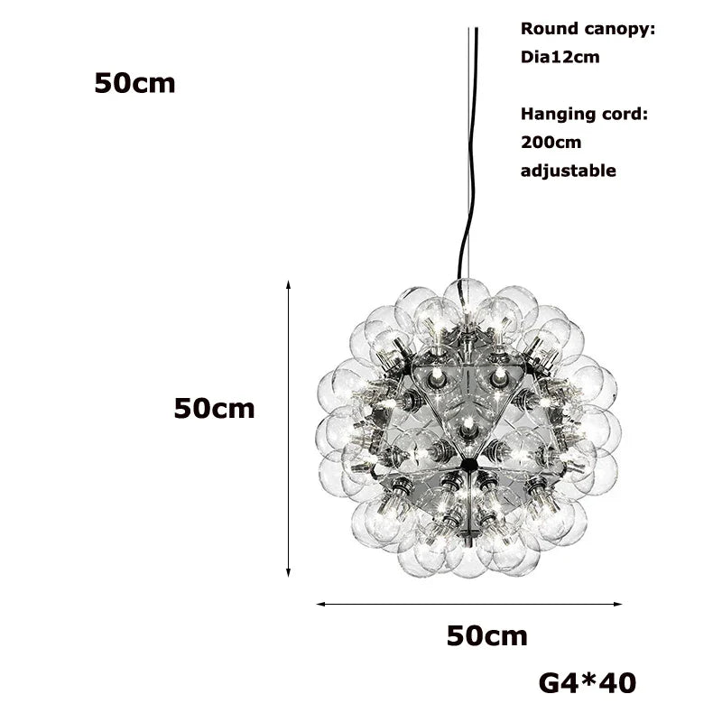 Afralia™ Glass Dandelion LED Chandelier in Black Gold For Modern Spaces