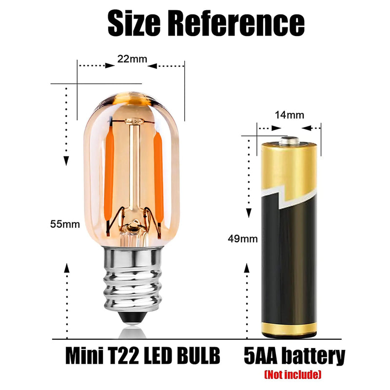 Afralia™ Dimmable Mini 1W Amber Glass E12 E14 LED Filament Lamp Bulb