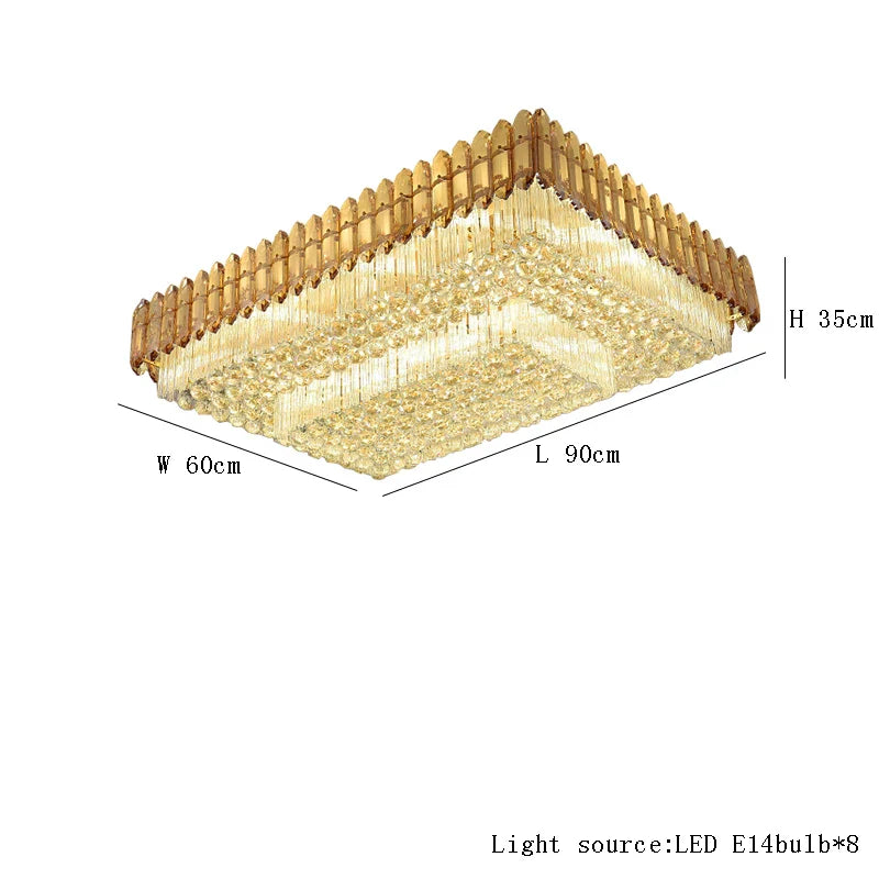Afralia™ Amber Crystal Ceiling Lights: Modern Luxury for Living Room, Villa, Foyer