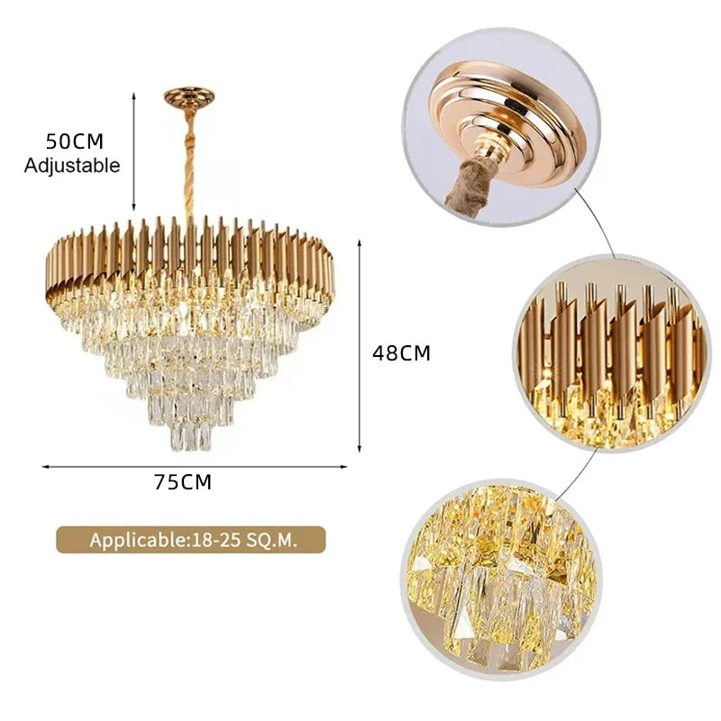 Afralia™ Modern Crystal Ceiling Chandelier LED Pendant Lamp for Home Decor Lighting