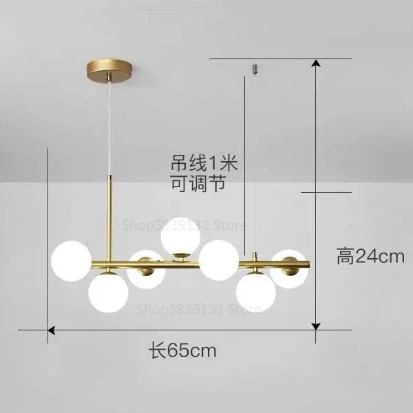 Afralia™ Glass Ball Pendant Light Chandelier, Height Adjustable Metal G9 Bulb Lamp