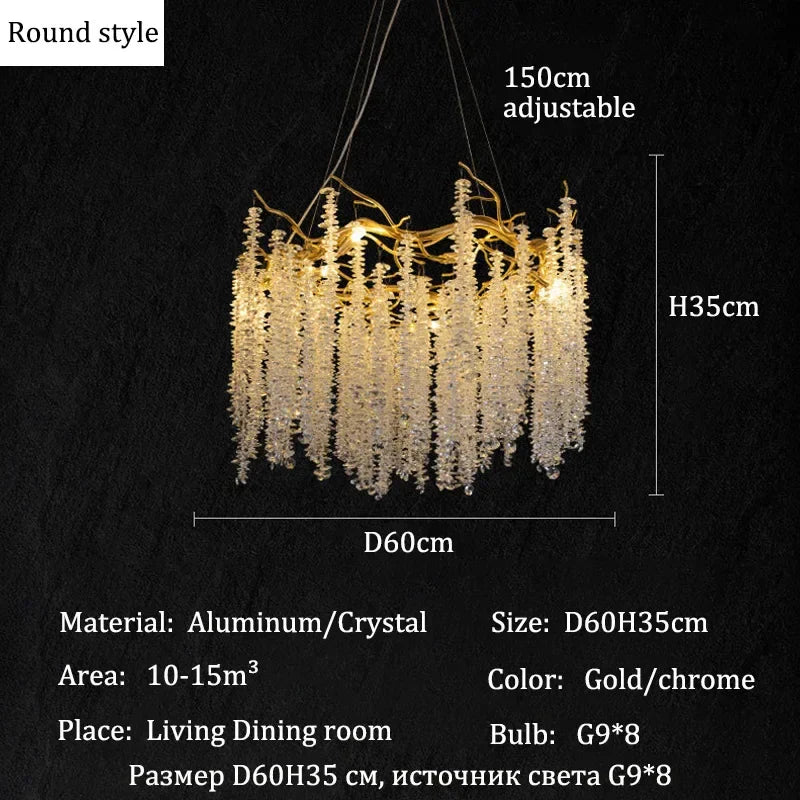 Afralia™ Crystal Chandeliers: Luxury LED Ceiling Pendant Lamps for Home Villa Living Room.