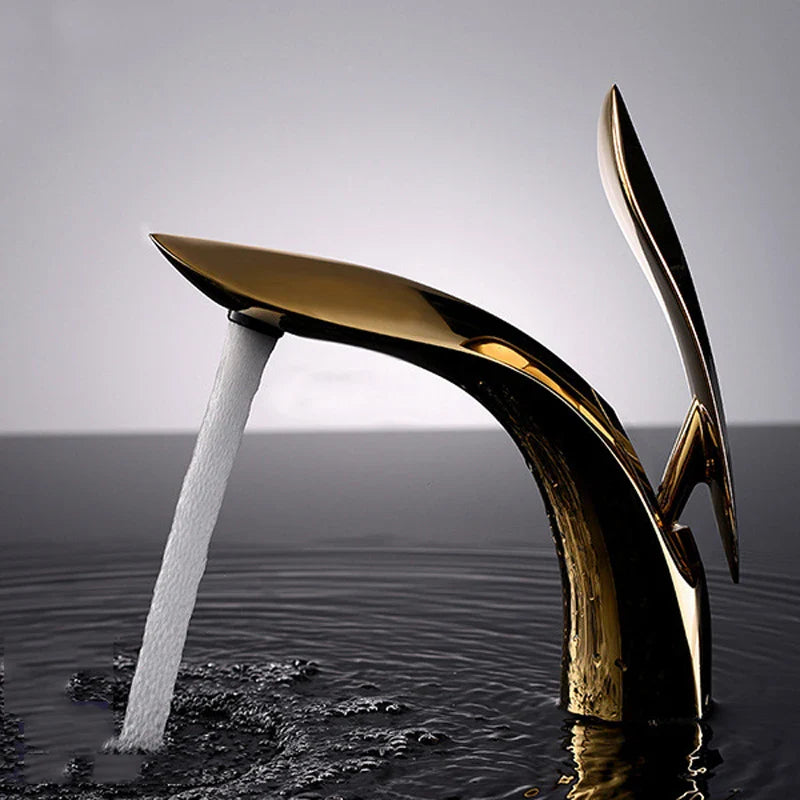 Afralia™ Brass Basin Faucet: Hot & Cold Water Mixer for Bathroom Vanity Sink