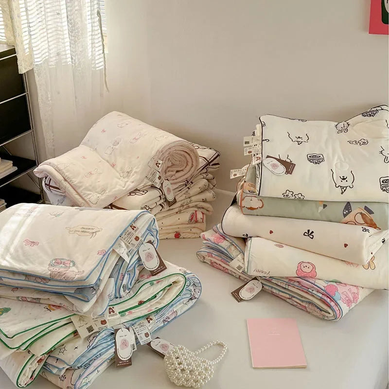 Afralia™ Children Cartoon Summer Cooling Quilt - Double Bed Breathable Thin Blanket Duvet