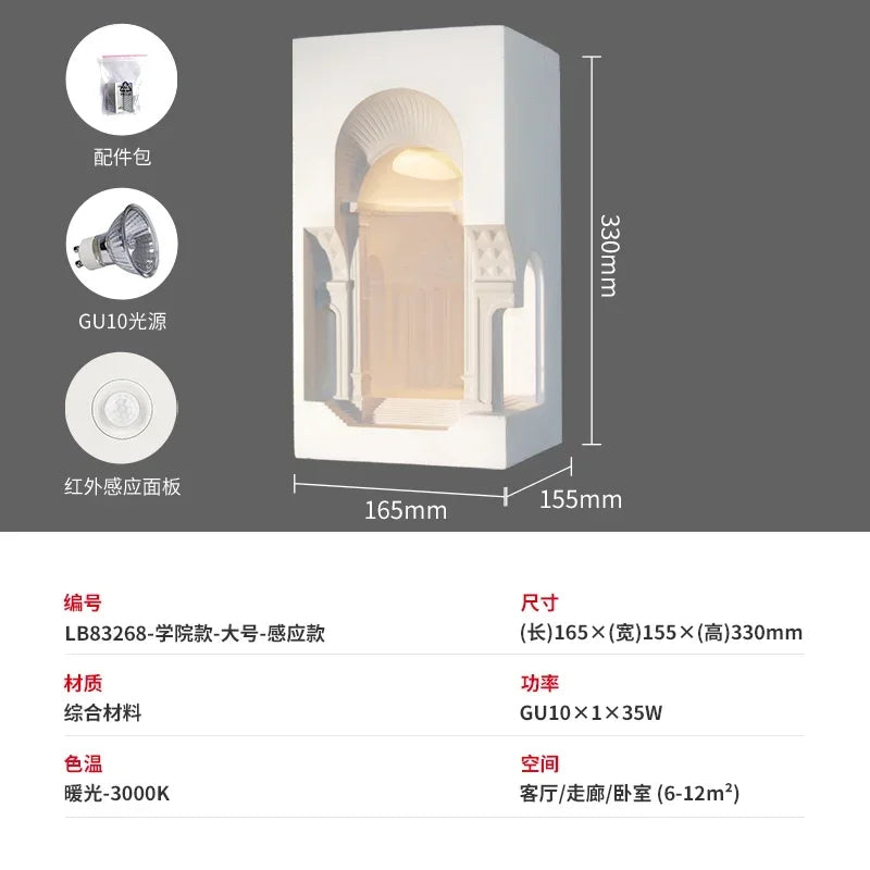 Afralia™ Embedded Night Light Gypsum Corner Wall Sconces for Corridor Stair Background