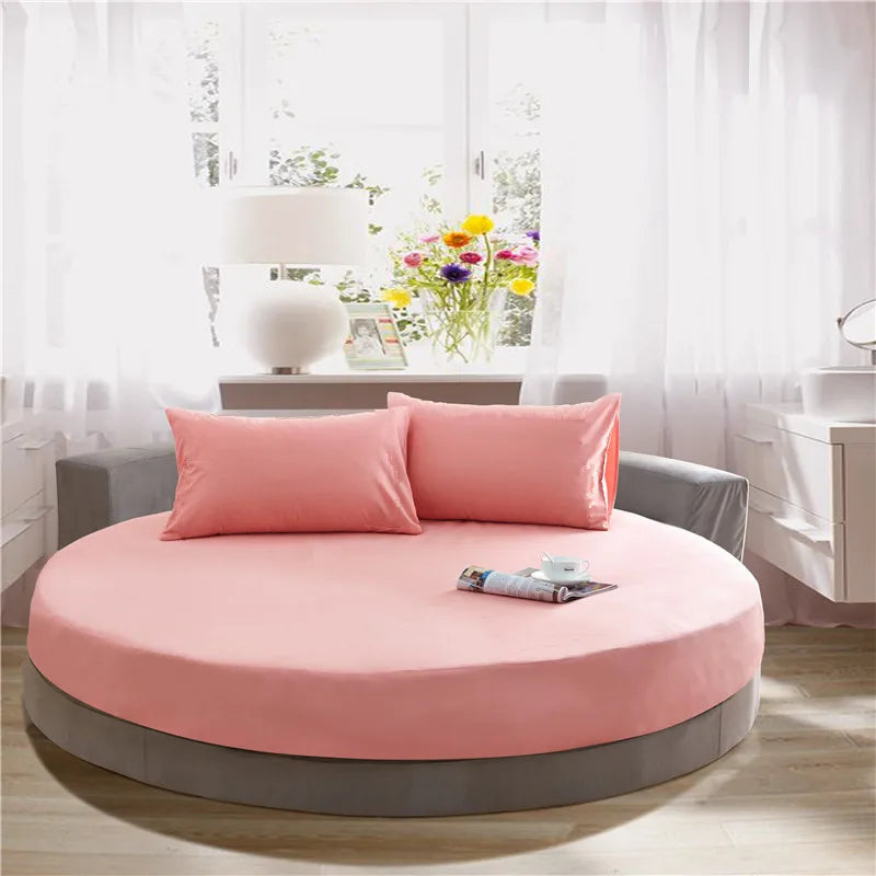 Afralia™ Round Cotton Fitted Sheet Set