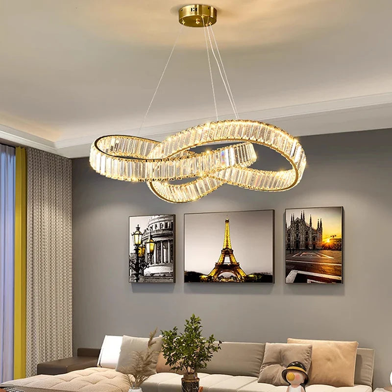 Afralia™ Crystal Ceiling Chandelier for Modern Luxury Home Decor